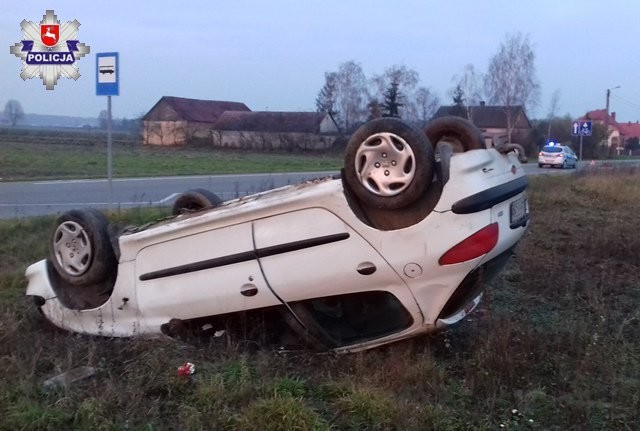 Zderzenie z sarną zakończone dachowaniem - Zdjęcie główne