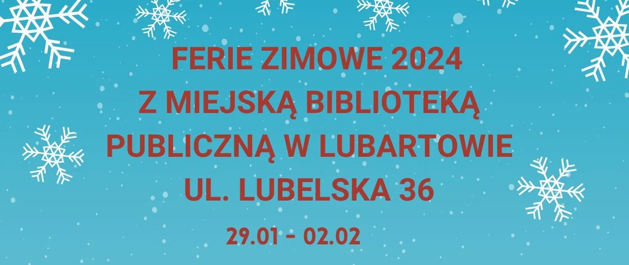 Lubartów: Miejska Biblioteka Publiczna zaprasza uczniów na ferie - Zdjęcie główne