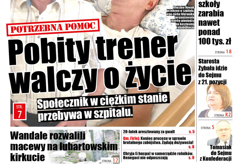 Trener Wiesław Nowak pobity, córka zbiera pieniądze na jego leczenie - Zdjęcie główne