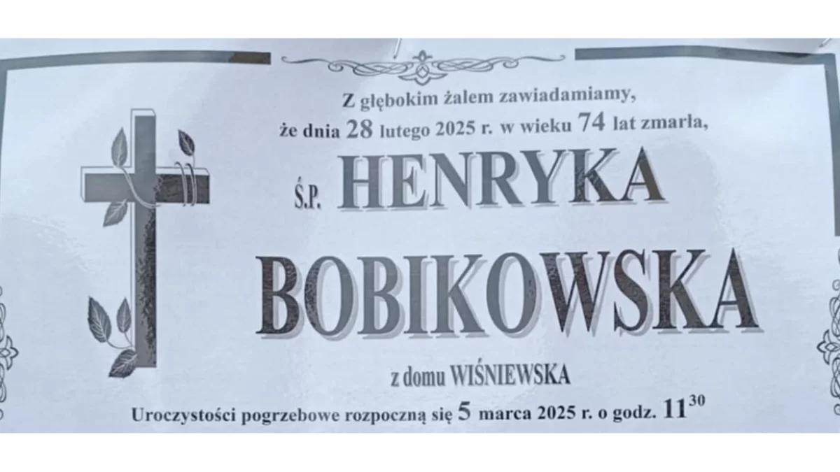 Ś.p. Henryka Bobikowska - Zdjęcie główne