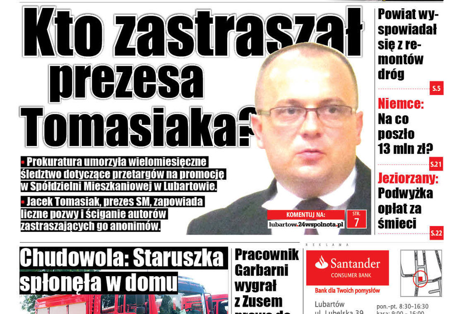 Kto zastraszał prezesa Tomasiaka? - Zdjęcie główne
