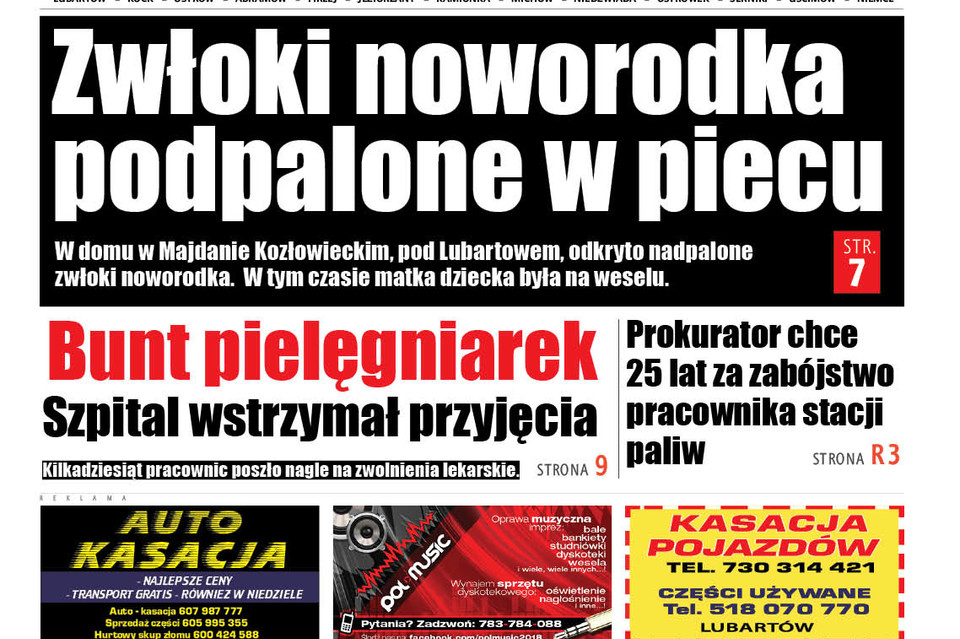 Zwłoki noworodka podpalone w piecu - Zdjęcie główne