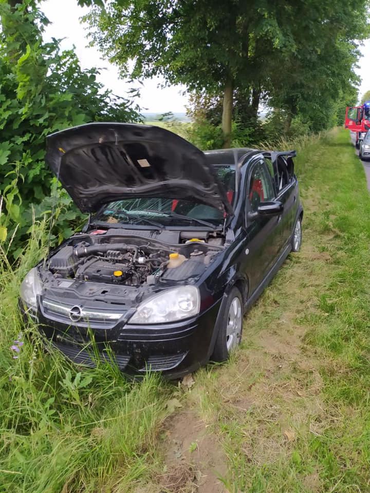 Opel dachował w Woli Sernickiej. PSP i OSP Nowa Wola przybyły na ratunek - Zdjęcie główne