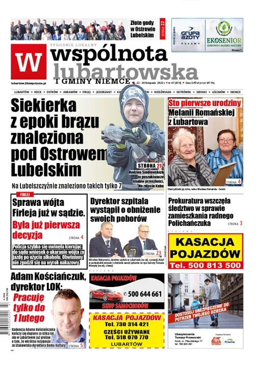 Najnowszy numer Wspólnoty Lubartowskiej (22 listopada 2022) - Zdjęcie główne