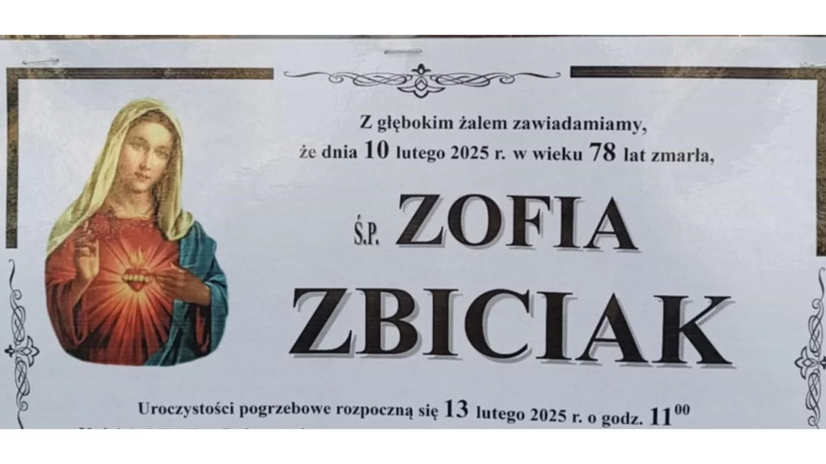 Ś.p. Zofia Zbiciak - Zdjęcie główne