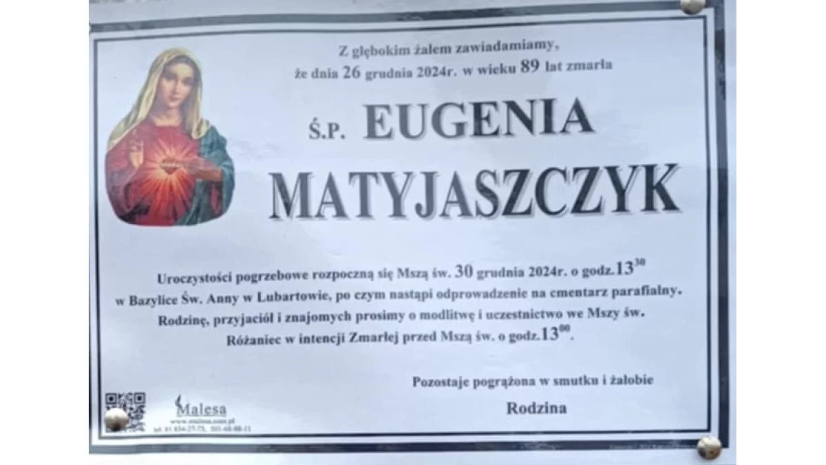 Ś.p. Eugenia Matyjaszczyk - Zdjęcie główne