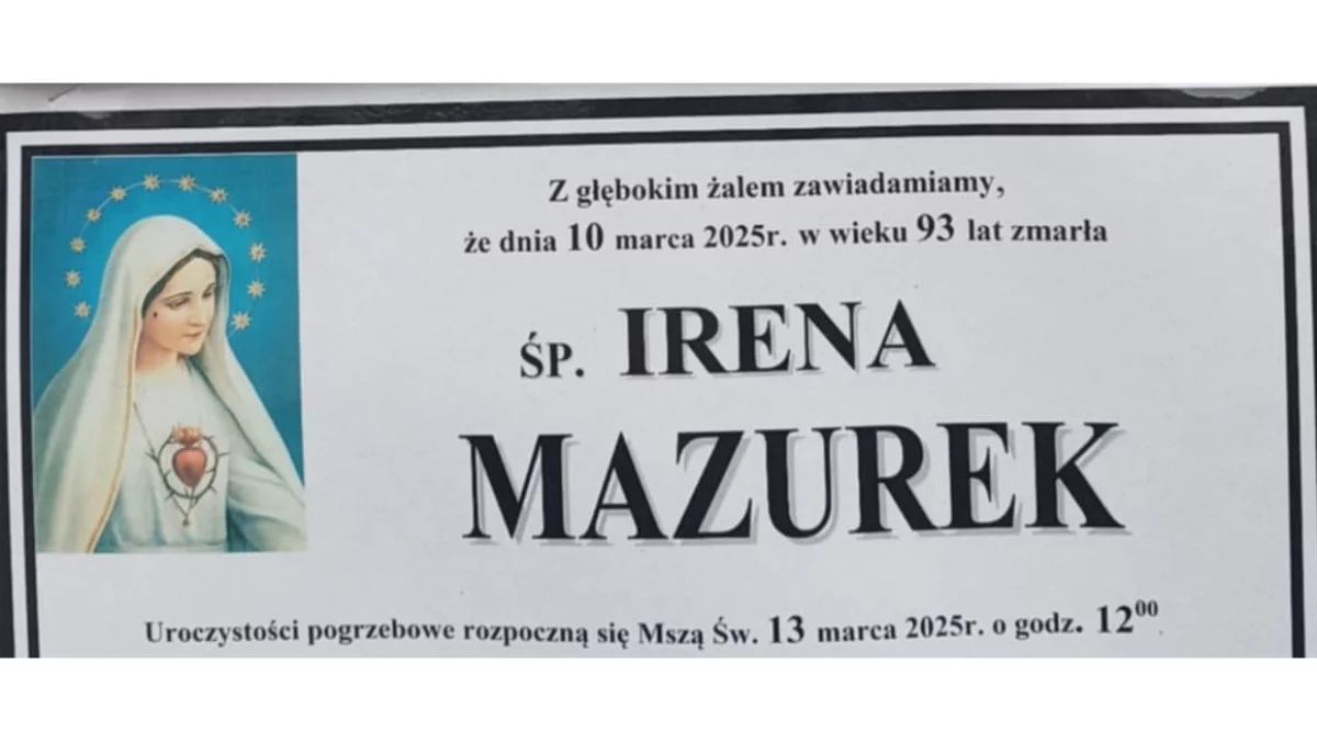 Śp. Irena Mazurek - Zdjęcie główne