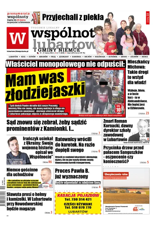 Najnowszy numer Wspólnoty Lubartowskiej ( 15 marca 2022) - Zdjęcie główne