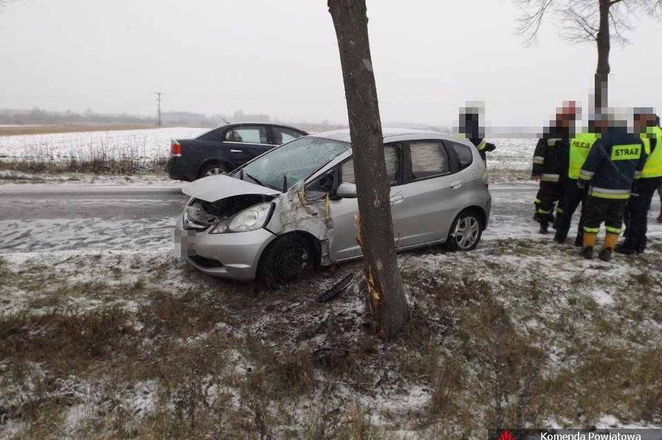 Honda uderzyła w drzewo - Zdjęcie główne