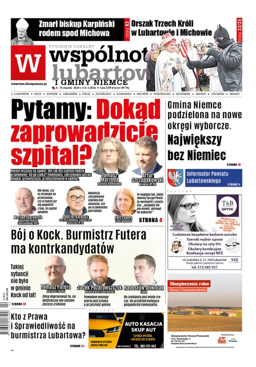 Najnowsze wydanie Wspólnoty Lubartowskiej  9 stycznia 2024 r - Zdjęcie główne