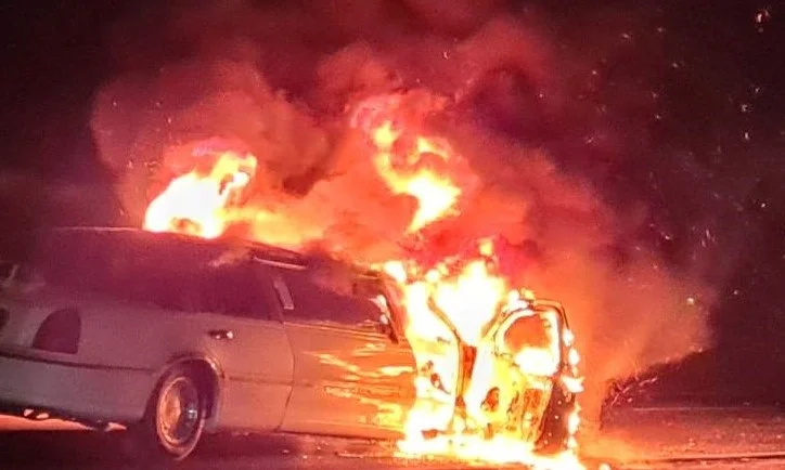 Pożar samochodu w Kocku - Zdjęcie główne