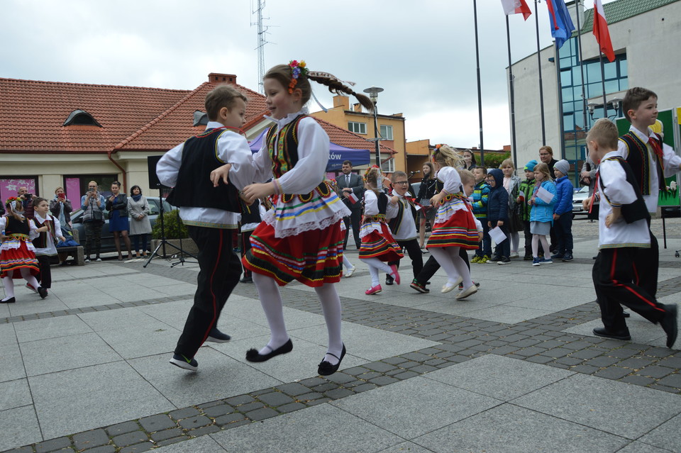 Przedszkolaki z biało - czerwonymi flagami - Zdjęcie główne