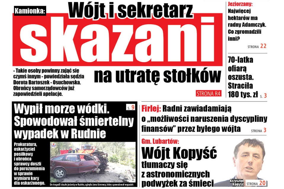 Wójt i sekretarz gminy Kamionka skazani na utratę stołków - Zdjęcie główne