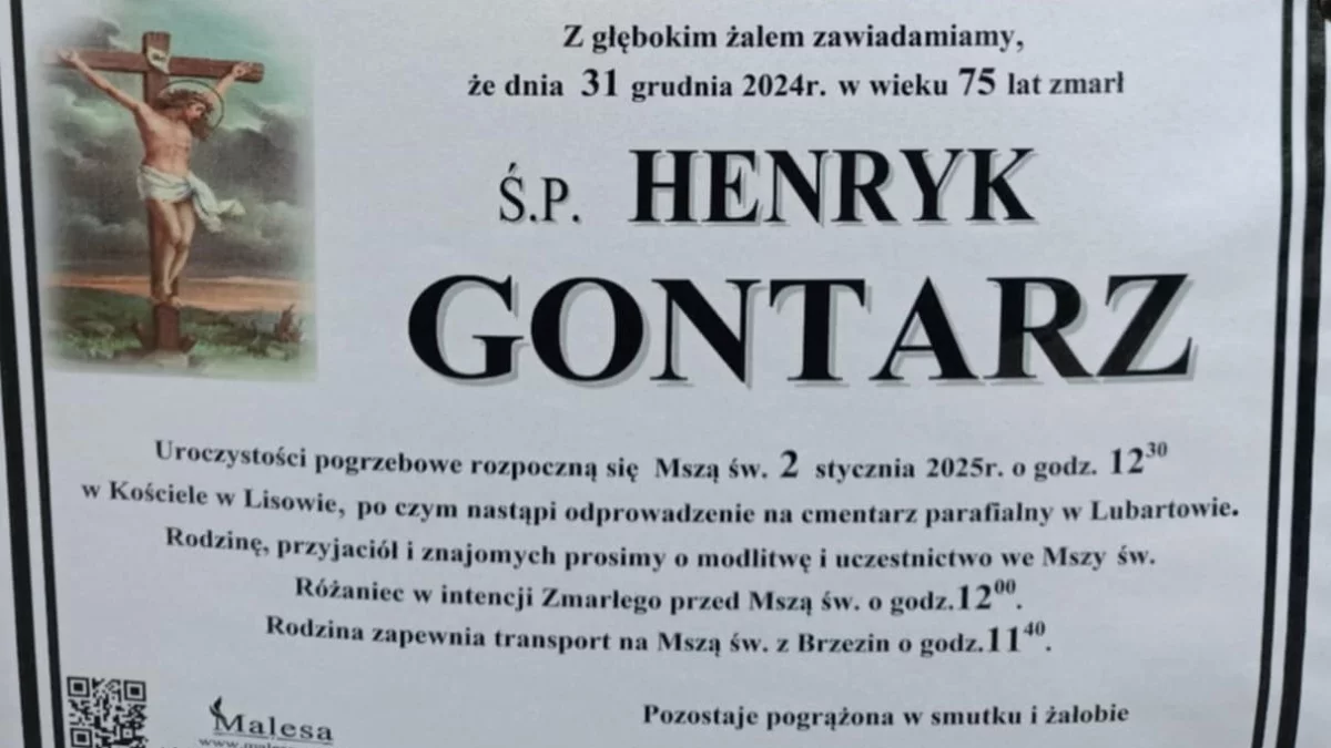 Ś.p.. Henryk Gontarz - Zdjęcie główne