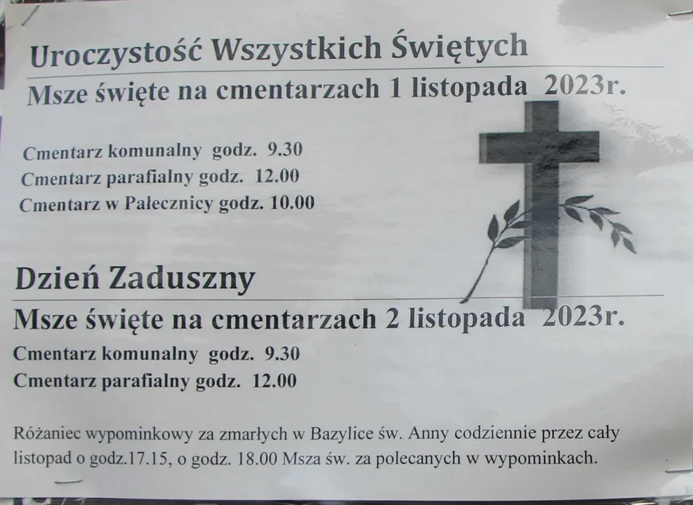 Nabożeństwa na lubartowskich cmentarzach - Zdjęcie główne