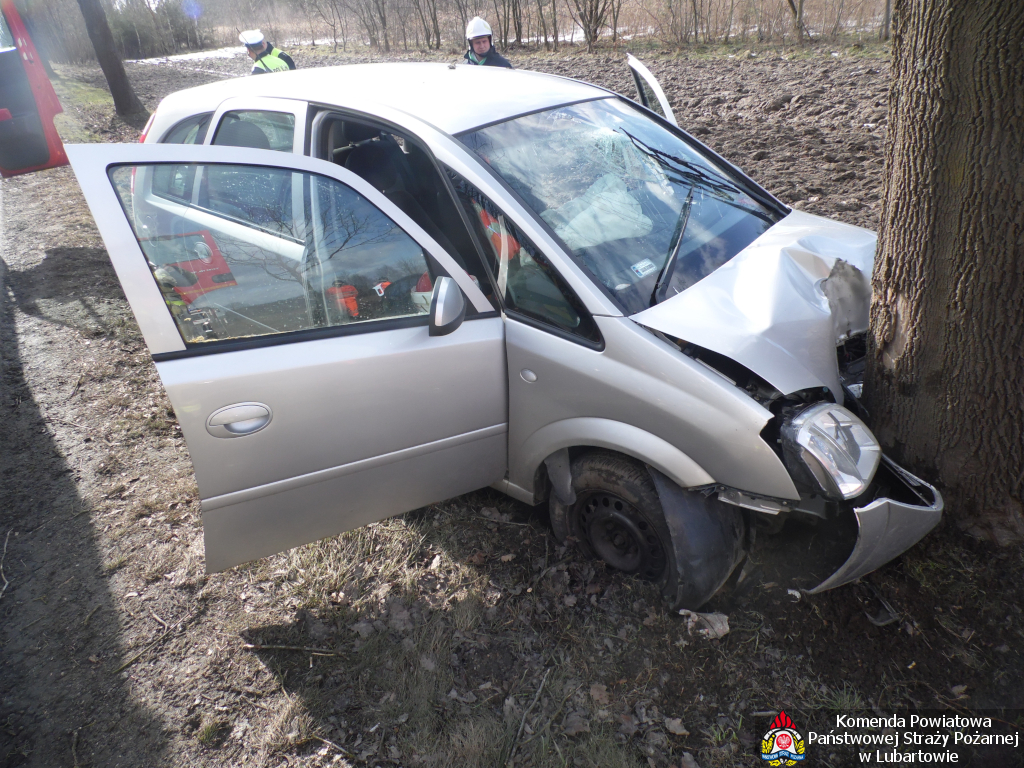 Opel uderzył w drzewo w Wandzinie - Zdjęcie główne