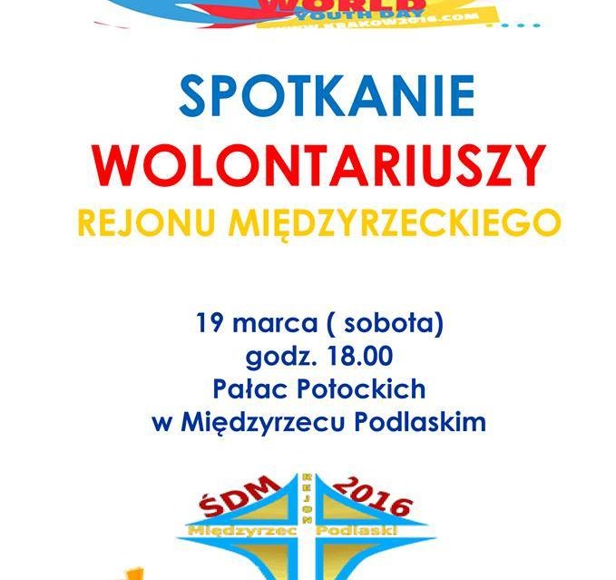 Zaproszenie na spotkanie międzyrzeckich Wolontariuszy ŚDM - Zdjęcie główne