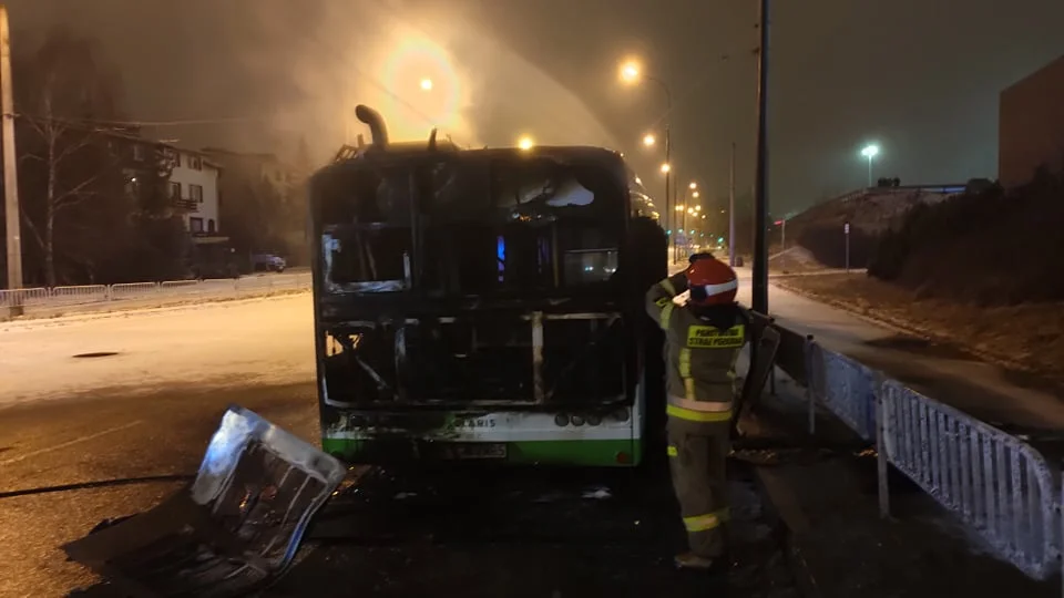 Pożar autobusu na ul. Orkana