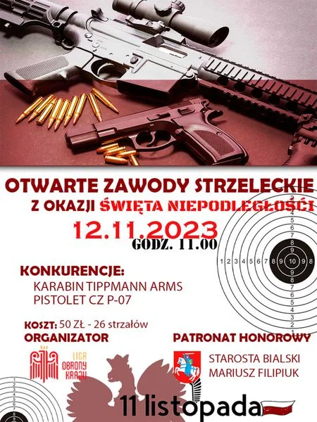 Zawody strzeleckie na Święto Niepodległości (ZAPROSZENIE) - Zdjęcie główne