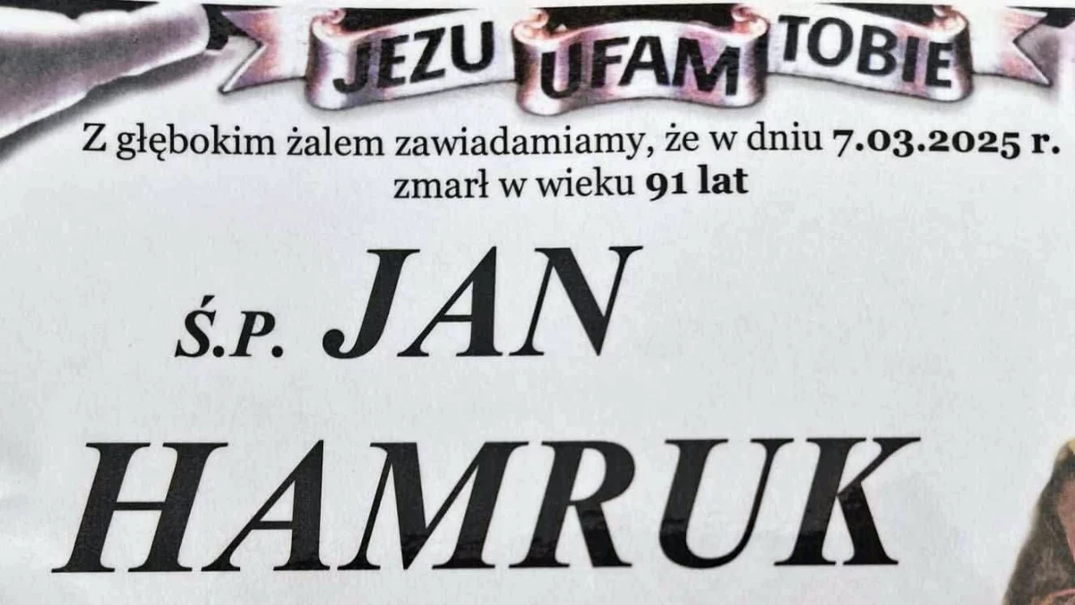 Nekrolog - Śp. Jan Hamruk - Zdjęcie główne