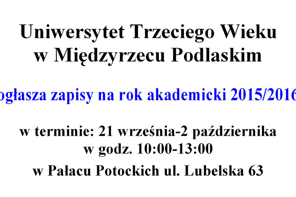 Trwają zapisy na Uniwersytet Trzeciego Wieku - Zdjęcie główne