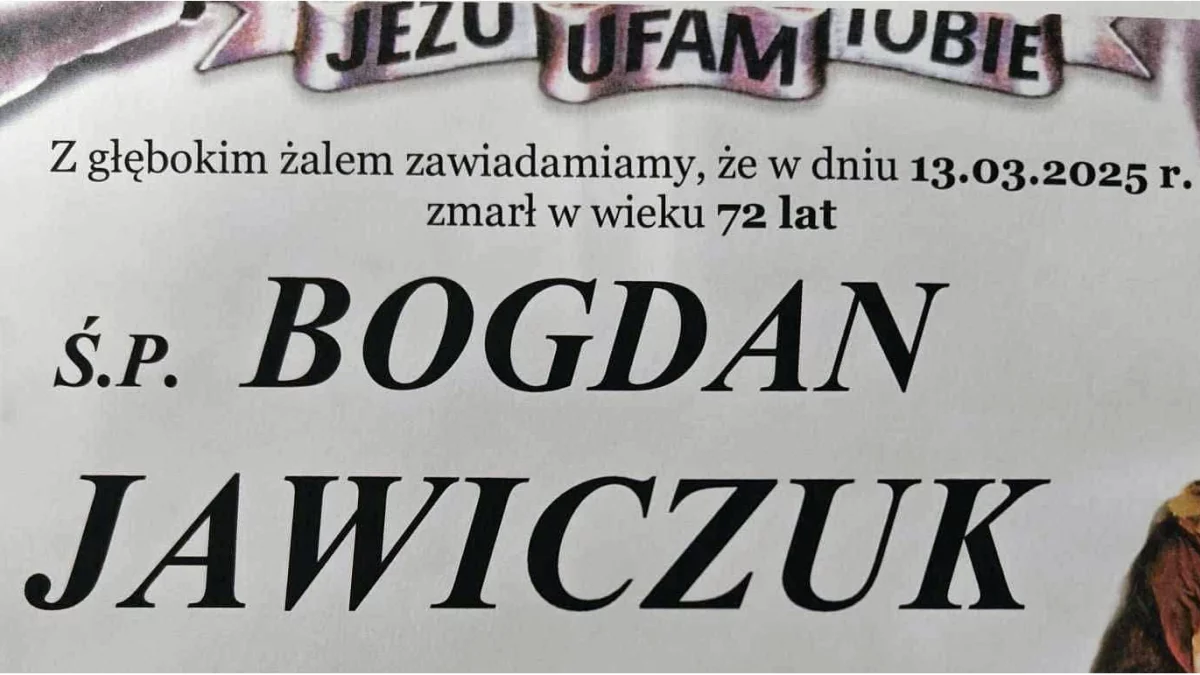 Nekrolog - Śp. Bogdan Jawiczuk - Zdjęcie główne