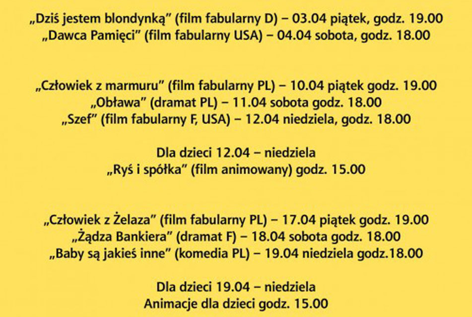Kino za Rogiem - repertuar na kwiecień - Zdjęcie główne