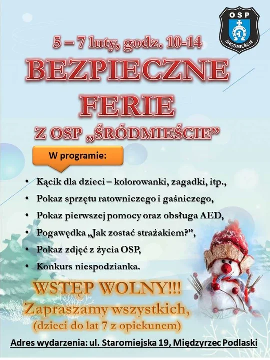 OSP Śródmieście zaprasza na ferie - Zdjęcie główne