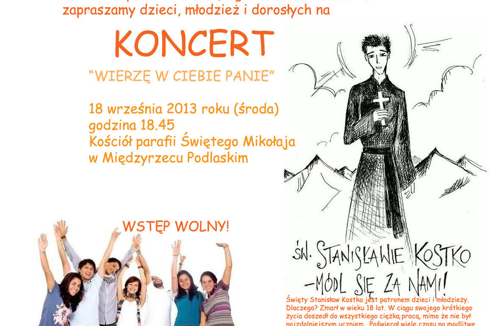 Koncert na wspomnienie św. Stanisława Kostki - Zdjęcie główne