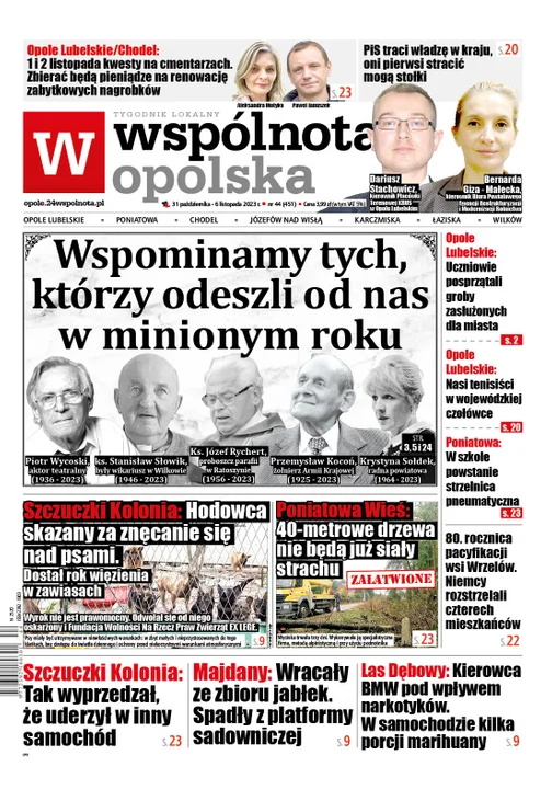 Najnowszy numer Wspólnoty Opolskiej (31 października 2023 r.) - Zdjęcie główne