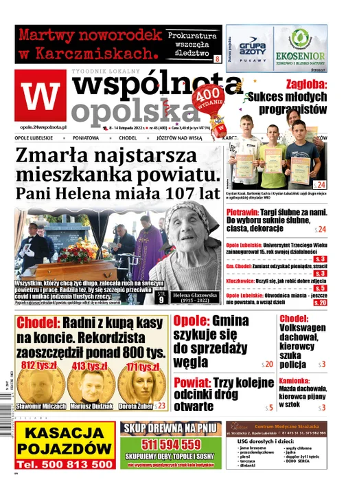 Najnowszy numer Wspólnoty Opolskiej (8 listopada 2022) - Zdjęcie główne