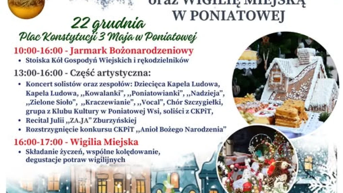 Poniatowa: Dziś świąteczny jarmark i Wigilia Miejska - Zdjęcie główne