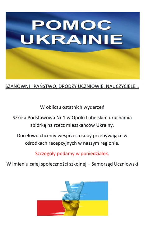 Powiat opolski: 1 marca ruszą nowe punkty pomocy dla Ukrainy  - Zdjęcie główne