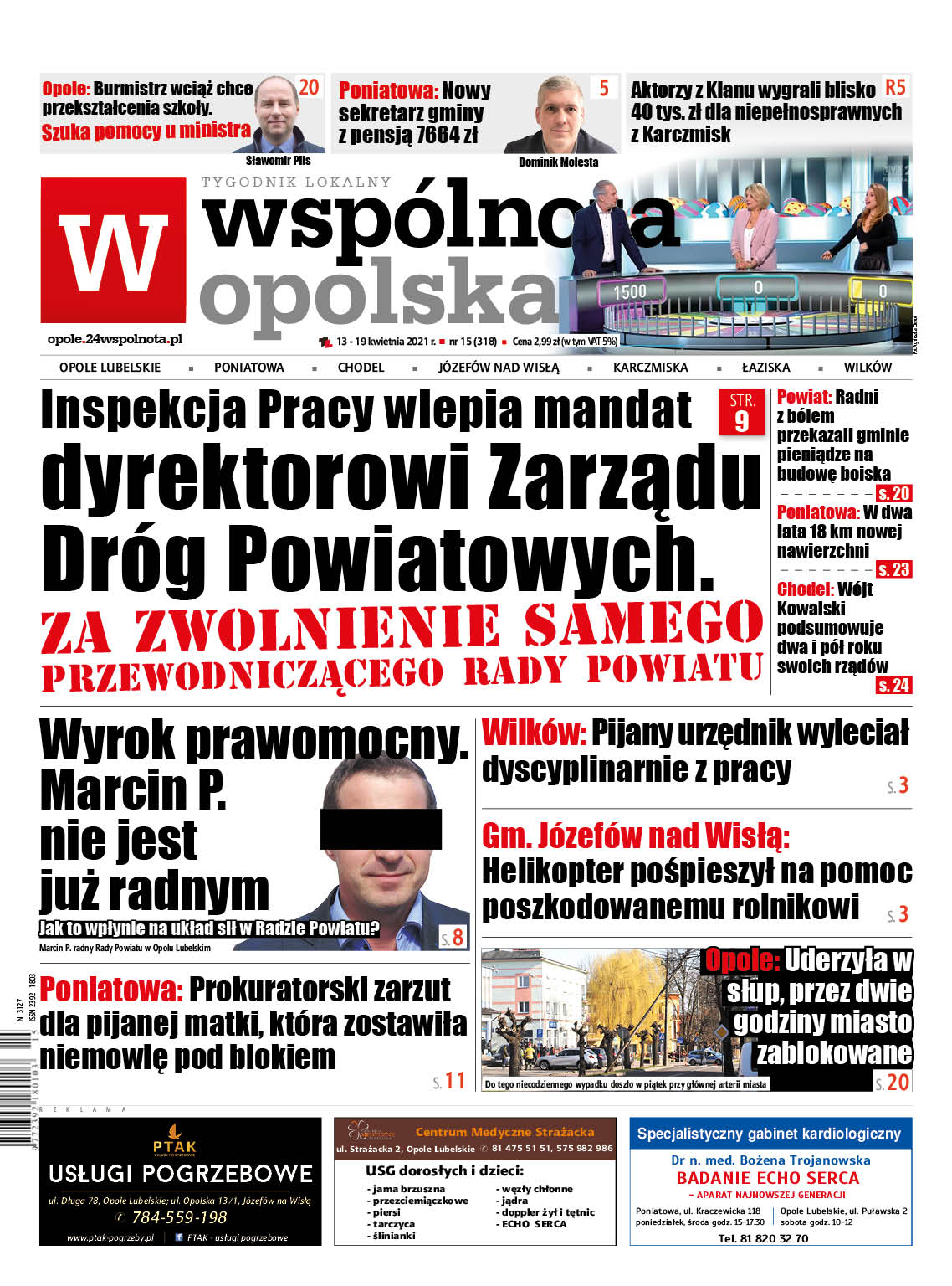 Przewodniczący Rady Powiatu na bruku. Inspekcja Pracy wlepia mandat dyrektorowi Zarządu Dróg Powiatowych - Zdjęcie główne