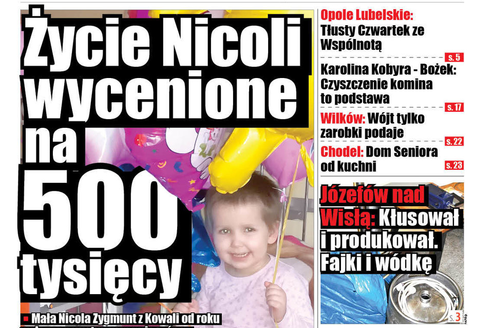 Życie Nicoli wycenione na 500 tys. zł - Zdjęcie główne