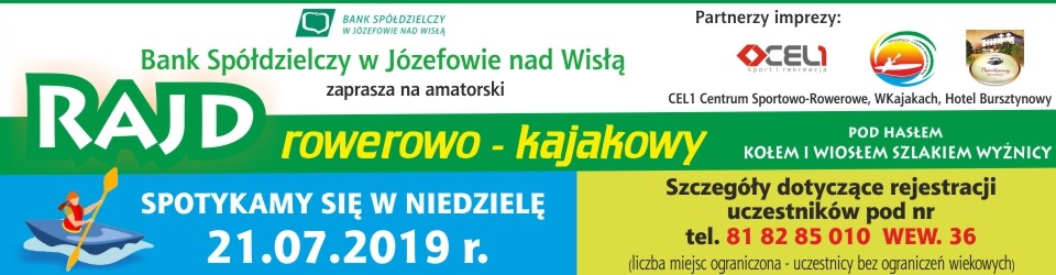 Przed nami rajd KOŁEM I WIOSŁEM SZLAKIEM WYŻNICY - Zdjęcie główne