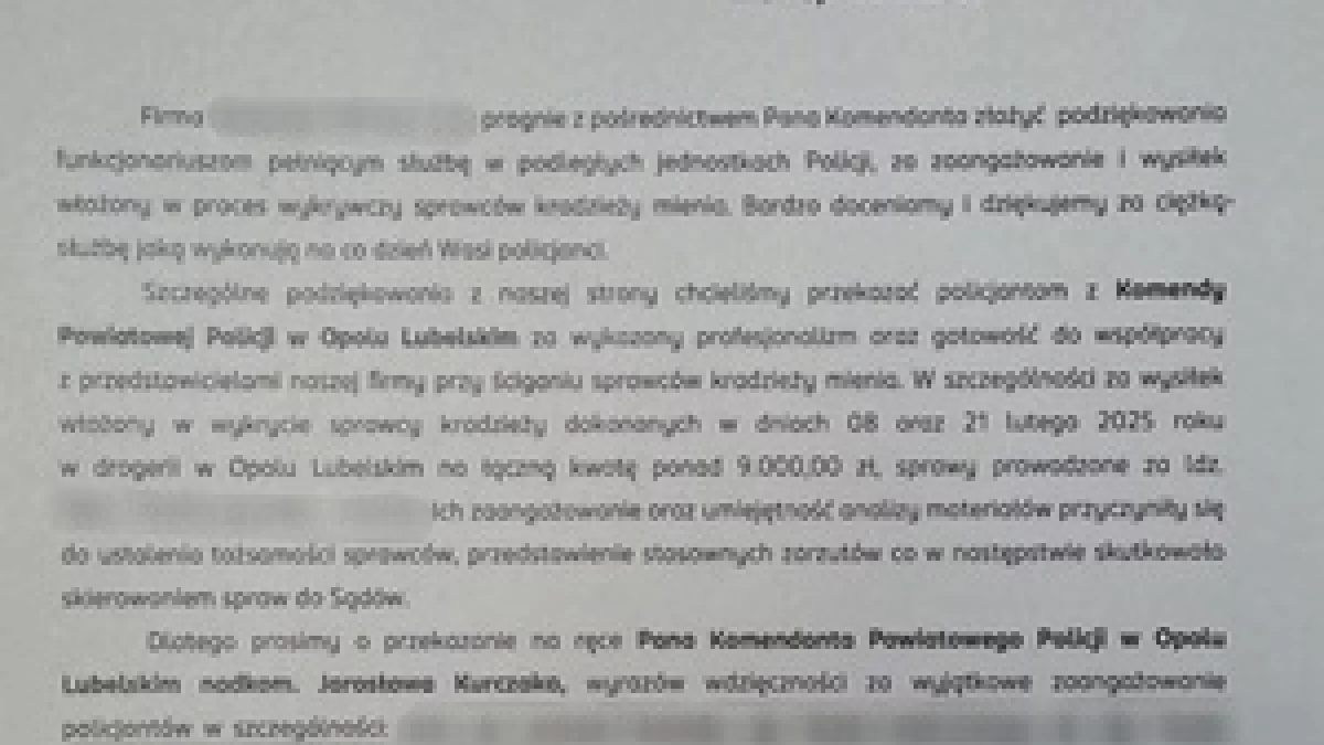 Powiat opolski: Drogeria podziękowała policjantom za zatrzymanie sprawcy kradzieży - Zdjęcie główne