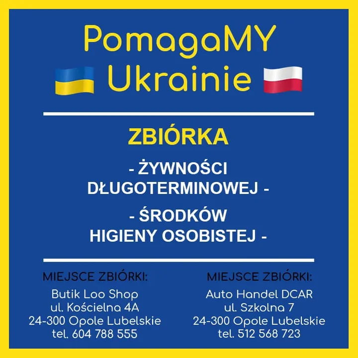Powiat opolski: Solidarni z Ukrainą. Lista punktów, do których można przynosić dary  - Zdjęcie główne