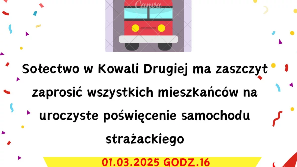 Kowala Druga: W sobotę poświęcenie samochodu strażackiego - Zdjęcie główne