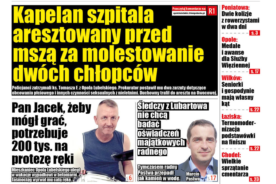 Kapelan aresztowany przed mszą. Za molestowanie dwóch chłopców - Zdjęcie główne