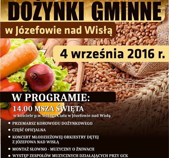 Dożynki Gminne w Józefowie nad Wisłą 2016 - program - Zdjęcie główne