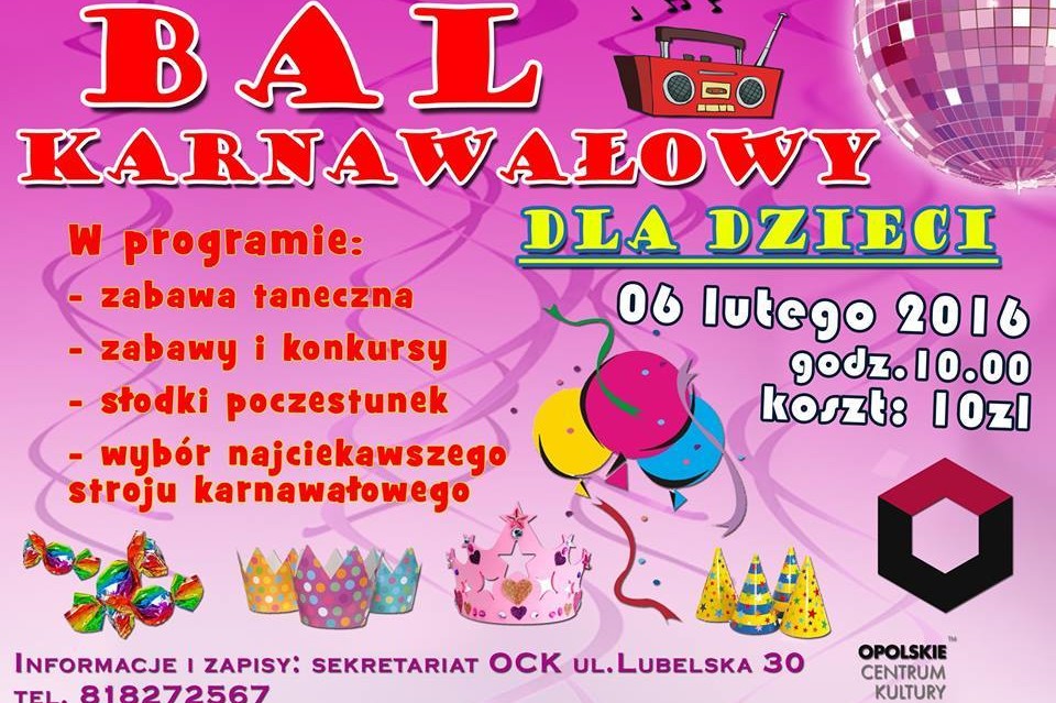 Bal karnawałowy dla dzieci w OCK - Zdjęcie główne