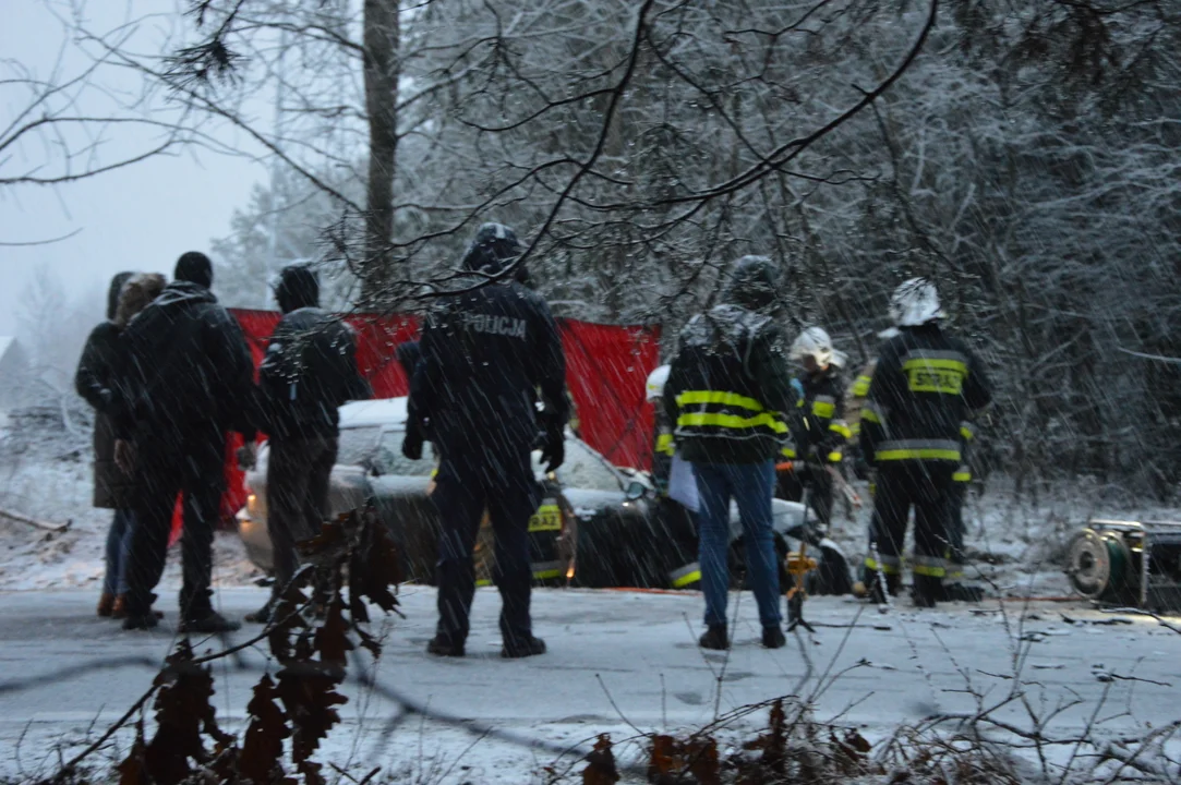 Na miejscu cały czas pracują strażacy i policjanci pod nadzorem prokuratora