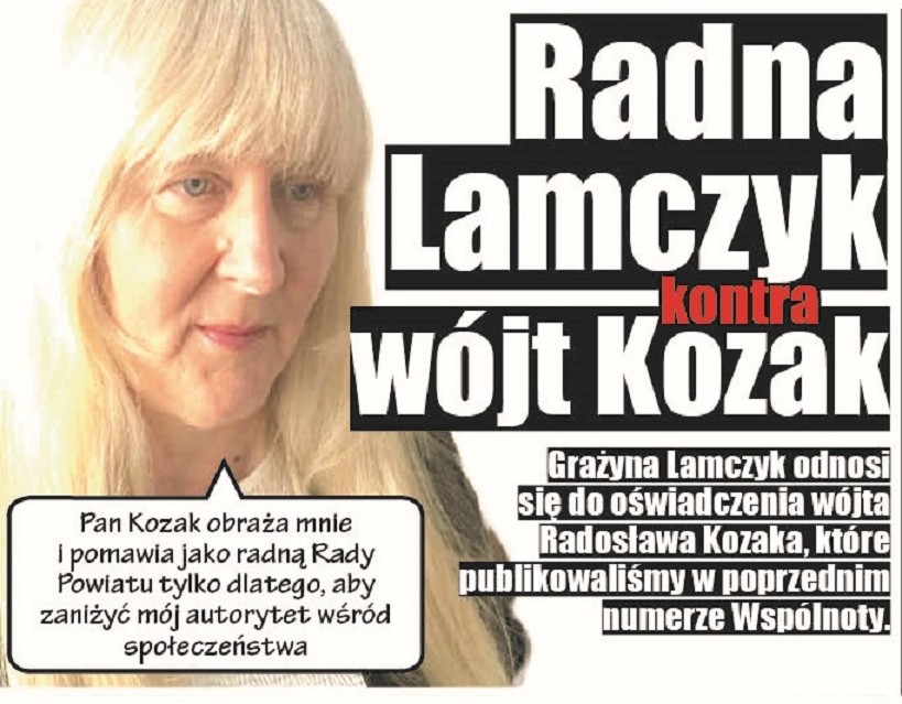 Radna Lamczyk kontra wójt Kozak - Zdjęcie główne