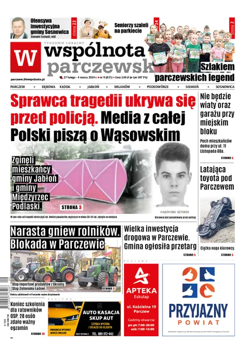 Najnowsze wydanie Wspólnoty Parczewskiej 27 lutego 2024r - Zdjęcie główne