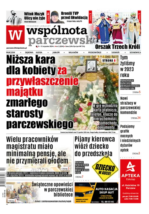 Najnowsze wydanie Wspólnoty Parczewskiej 9 stycznia 2024 r - Zdjęcie główne