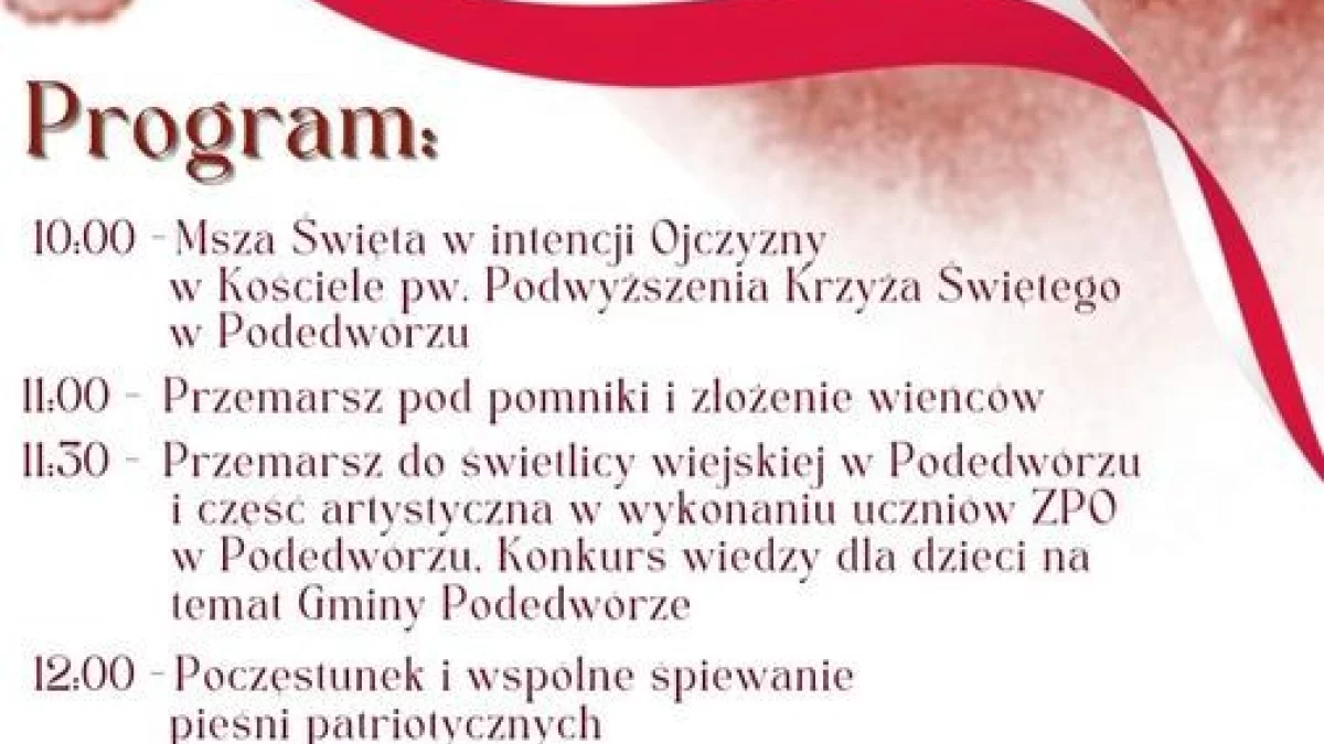 Gmina z powiatu parczewskiego zaprasza na obchody Święta Niepodległości - Zdjęcie główne