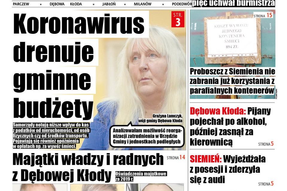 Koronawirus drenuje gminne budżety - Zdjęcie główne