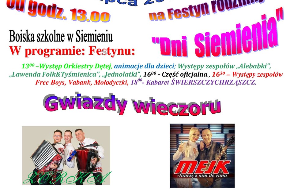 Dni Siemienia w niedzielę 1 lipca - Zdjęcie główne