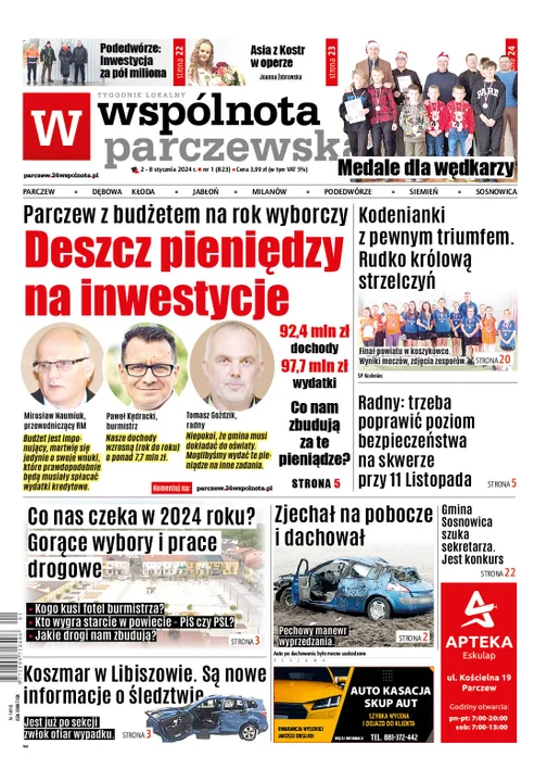 Najnowsze wydanie Wspólnoty Parczewskiej 2 stycznia 2024 r - Zdjęcie główne